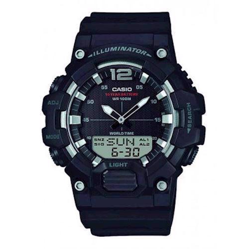 Image of sort resin med stål Classic T-memo (5565) multifunktions quartz Herre ur fra Casio